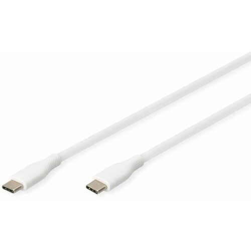 Digitus kabel USB C-C 1m 60W bel silikonski AK-300341-010-W, (5000319521) Slike
