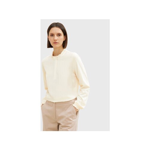 Tom Tailor Bluza 1034202 &amp;Eacute;cru Regular Fit Slike