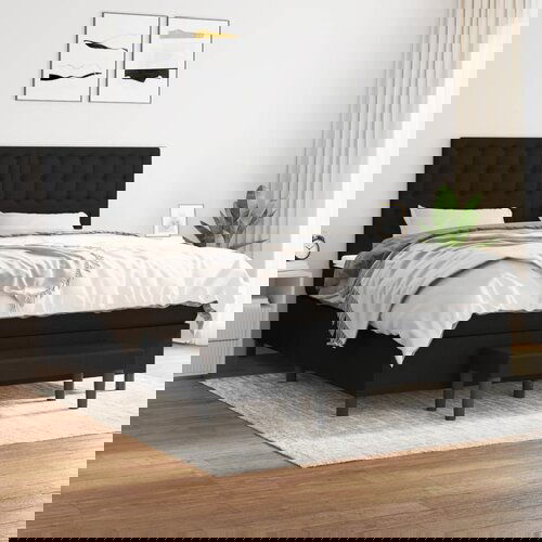 vidaXL Krevet s oprugama i madracem crni 180x200 cm od tkanine Cijene