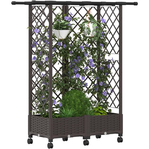  Povi&amp;scaron;eni krevet s mrežom i krovom Smeđa 124 x 40 x 127 cm PP Slike
