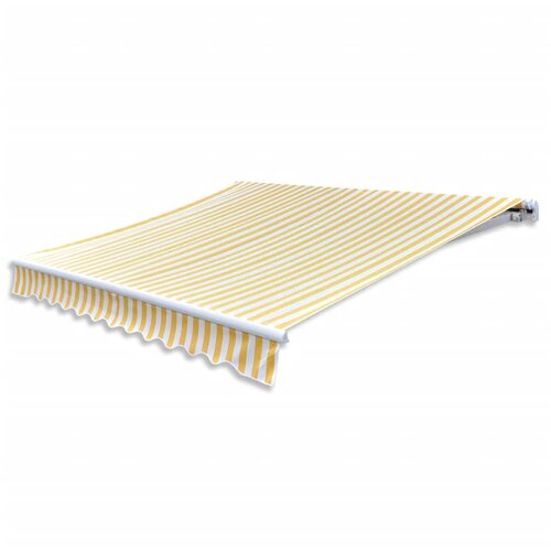 VidaXL Sklopiva motorizirana tenda 400 cm žuto-bijela Slike