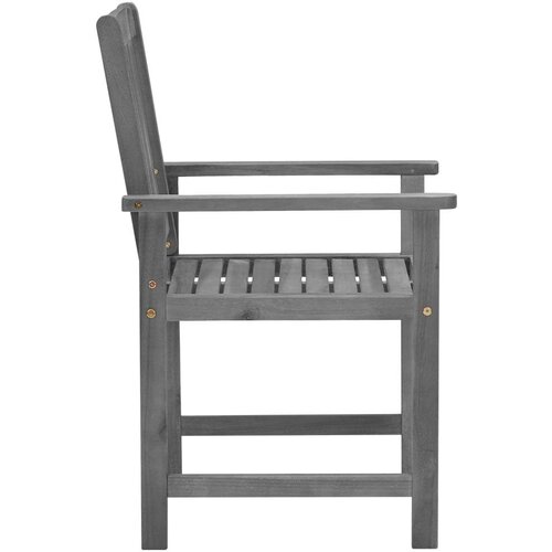  Vrtne stolice s jastucima 4 kom sive od masivnog drva bagrema Slike