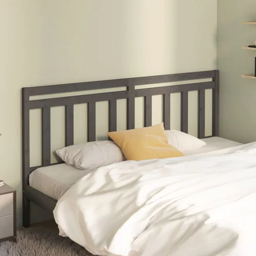  Uzglavlje za krevet sivo 206 x 4 x 100 cm od masivne borovine
