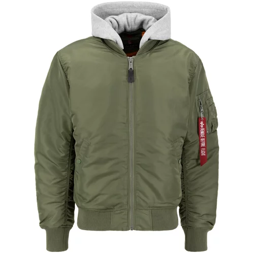 Alpha Industries Zimska jakna siva / zelena / mešane barve