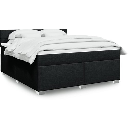 vidaXL Box spring postelja z vzmetnico črna 180x200 cm blago Cene
