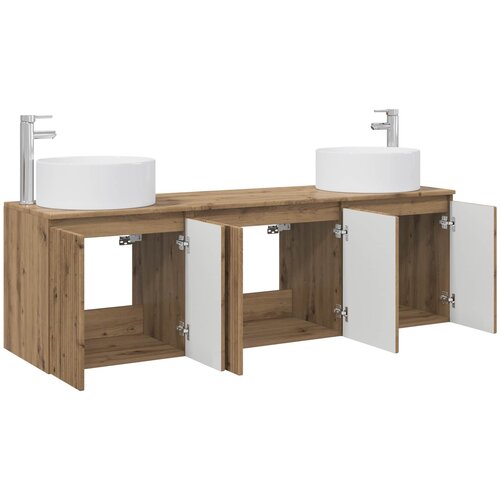  Set ormarića za kupaonicu 3 kom. Hrast artisan Smeđa 49,5 x 44,5 x 65,5 cm Slike