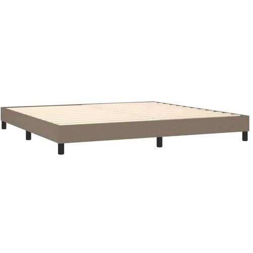  Krevet s oprugama i madracem smeđesivi 200x200 cm od tkanine Slike