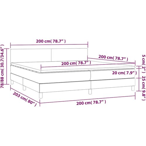  box spring s madracem LED crni 200x200 cm bar&amp;scaron;un Slike