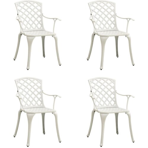 The Living Store Vrtni stoli 4 kosi liti aluminij beli - Vrtni Stol, (21464867) Slike