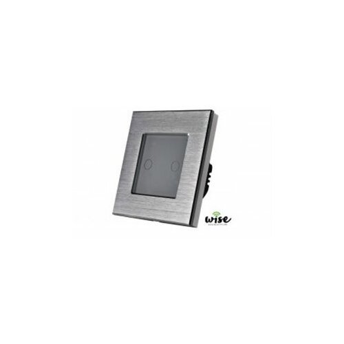 Wise wifi prekidač SLW, aluminijumski panel - 2 tastera srebrna P0041 Slike