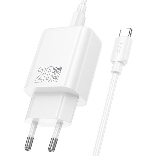  Hi&scaron;ni / zidni polnilec Hoco N60 - hitri polnilec 1xUSB Type-C PD 20W + kabel Type-C - beli Cene