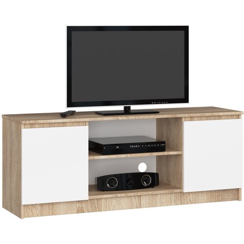AKORD RTV KABINET 140 cm 2D 1P SONOMA / BELO, (21713937) Cene