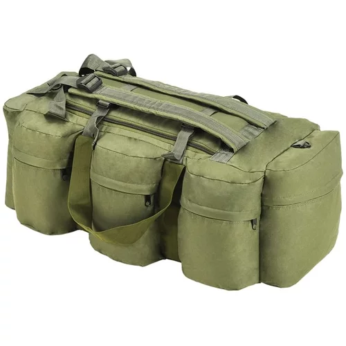  3-v-1 Potovalna torba vojaškega stila 120 L olivno zelene barve