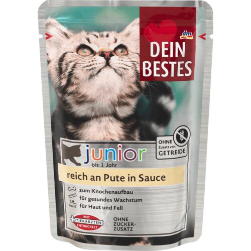 DEIN BESTES Junior kompletna hrana za mačke - ćuretina u sosu 100 g Slike