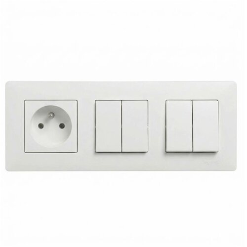  Legrand-2x dvostruki prekidač br. 5 i kućna utičnica 250V/16A sa belim ramom NILOE STEP Slike