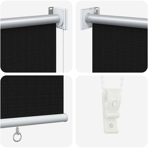  Vanjska roleta 90% blokada UV zraka Crna 140 x 140 cm HDPE Slike