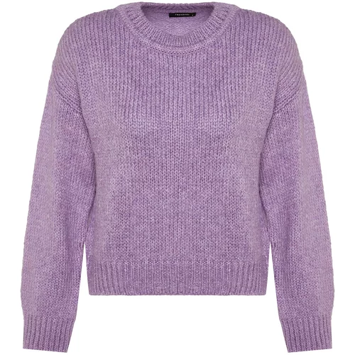 Trendyol Lilac Wide Fit, Soft Textured Basic Knitwear Sweater