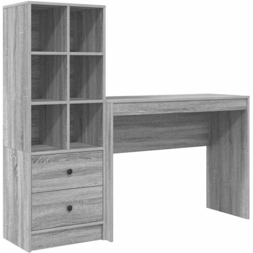 vidaXL Miza s shrambo s predalom 2 pcs Siva sonoma 100 x 40 x 76 cm, (5000044701) Cene