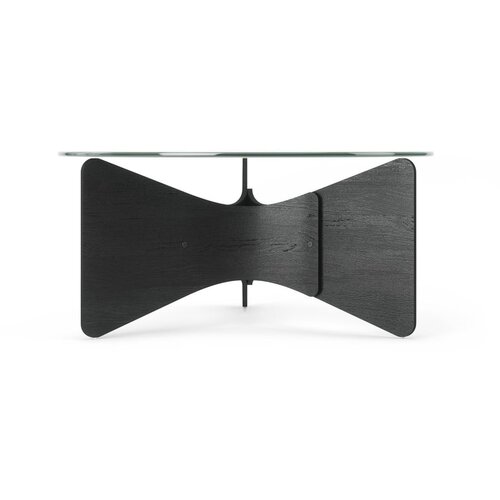 Umbra Crni okrugao stolić za kavu sa staklenom pločom stola 87x87 cm Madera &amp;ndash; Slike