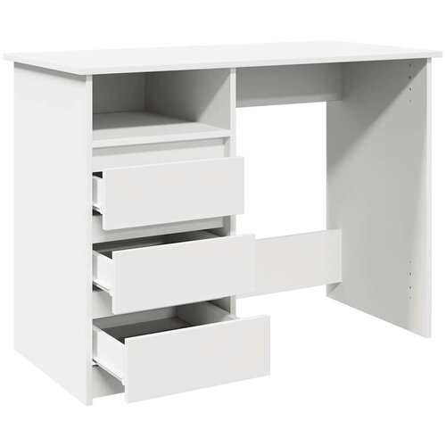 vidaXL Pisalna miza bela 102x50x75 cm inženirski les Cene