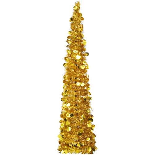 vidaXL Prigodno umjetno božićno drvce zlatno 150 cm PET Cene
