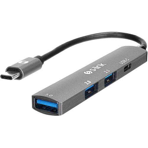  USB HUB S-link SWV-USBC023 4 in 1 Gray Metal TypeC to 2*USB2.USB 3. PD Type C Adapter, 39871 Cijene