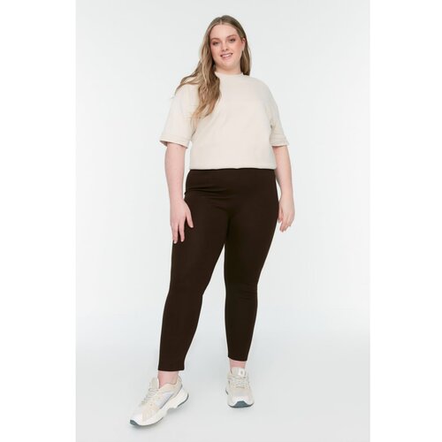 Trendyol Curve Brown Knitted Leggings Slike