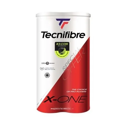 Tecnifibre X-ONE BIPACK 2 x 4 PCS Dvije teniske loptice, žuta, veličina