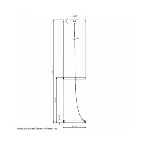 Aurora 3 VISILICA 22W 3000K KREM/CRNA Cene
