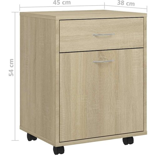 VidaXL Ormarić s kotačima boja hrasta sonome 45x38x54 cm od iverice Slike