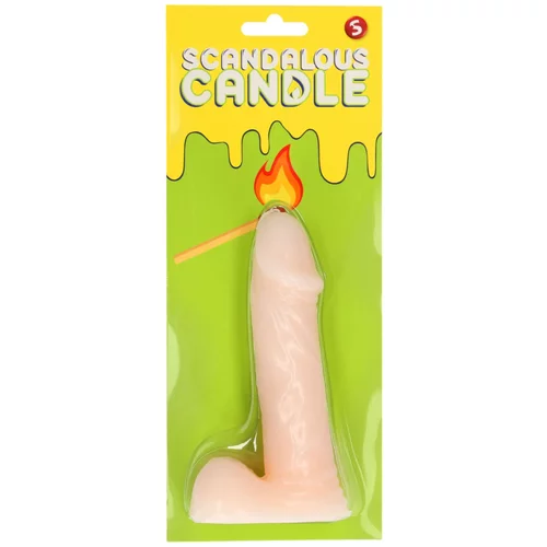 Shots Scandalous - sveča - penis s testisi - naravna (133g)