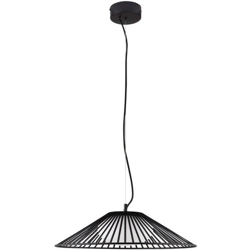 Nova Luce Mat črna kovinska LED viseča svetilka s steklenim senčilom &oslash; 50 cm Brume &ndash; Cene