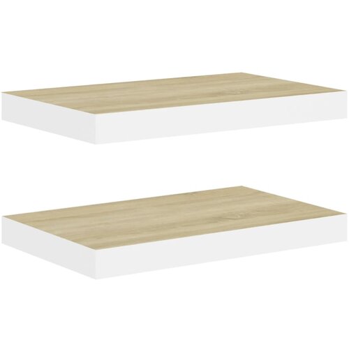 Maison Chic 2 kosi Stenske Police - Viseče police barva hrasta in bela 40x23x3,8 cm MDF, (21793658) Slike