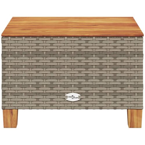  Vrtni stol sivi 55 x 55 x 36 cm od poliratana i bagremovog drva Slike