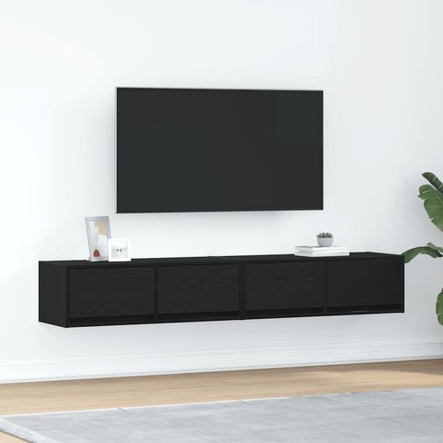 VidaXL TV ormarići 2 kom crni hrast 80x31x25,5 cm konstruiranog drva Slike