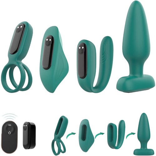 Sex HD - bežični, radio, 4-dijelni vibrator (tirkiz) Cijene