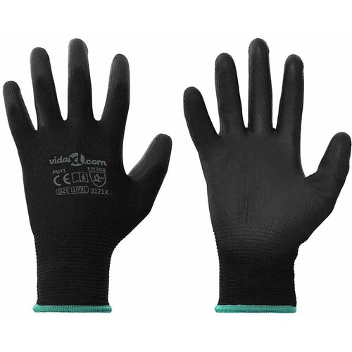 Rukavice za rad 24 pcs Crna 11 / XXL Poliester Cijene