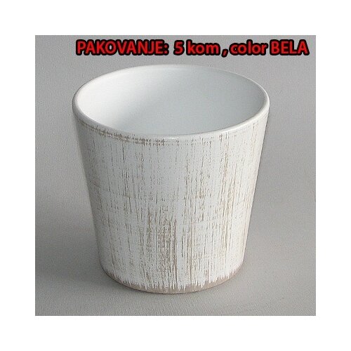  Saksija OBLOGA kupa kolor bela dim.&amp;Oslash;15x14cm Slike