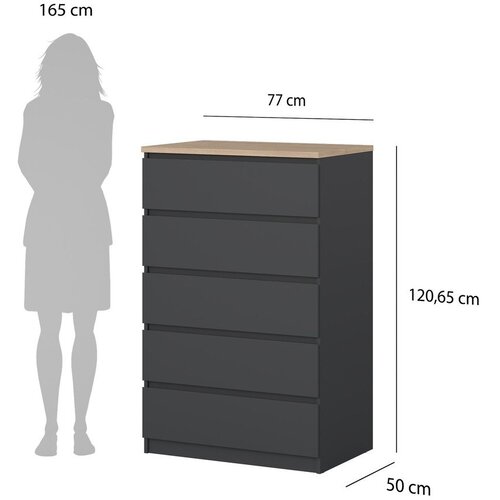 Tvilum Temno siva komoda 77x121x50 cm Naia &amp;ndash; Slike