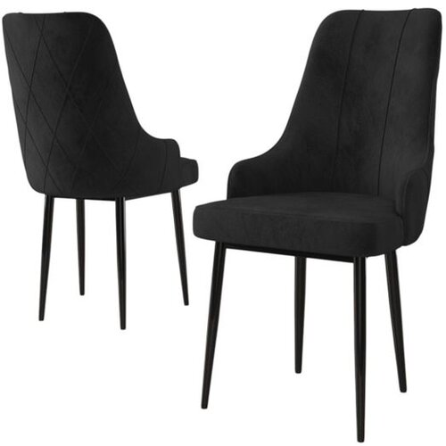 Hanah home set trpezarijskih stolica Trex 8 kom, crna tkanina Babyface, crne metalne noge Cene