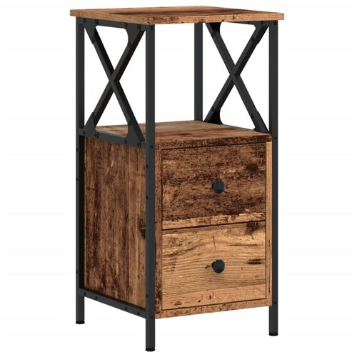 VidaXL Noćni ormarići 2 kom Staro drvo 34x35 5x70 cm Konstruirano drvo Slike