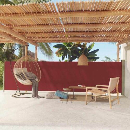 vidaXL Uvlačiva bočna tenda za terasu 140 x 600 cm crvena Cijene