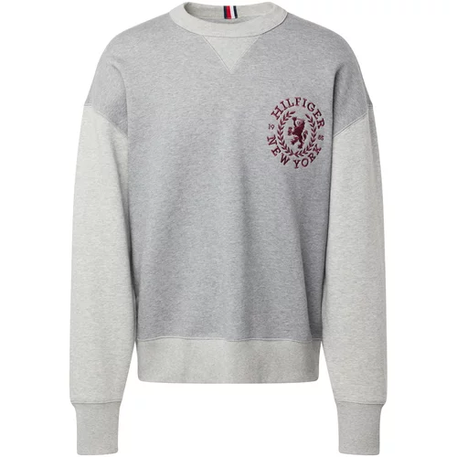 Tommy Hilfiger Sweater majica siva / svijetlosiva / boja vina