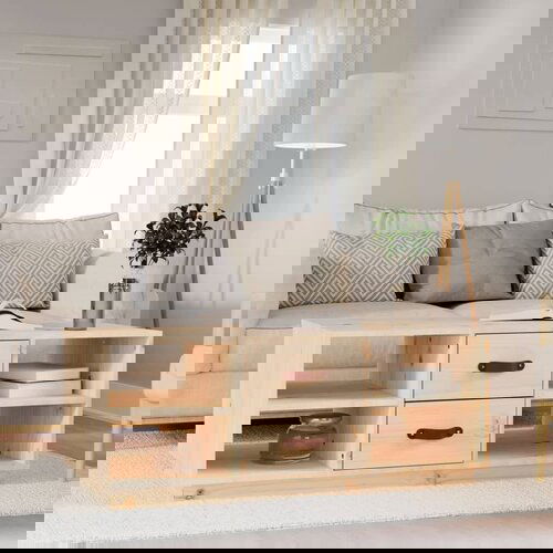 VidaXL stolić za kavu 100 x 50 x 41 cm od masivne borovine Slike