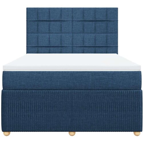 VidaXL Krevet s oprugama i madracem plavi 140 x 190 cm od tkanine Slike