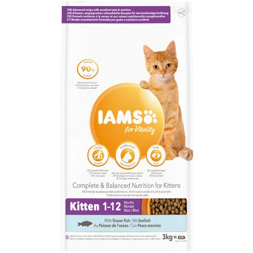 IAMS for Vitality Kitten z morsko ribo - 3 kg Slike