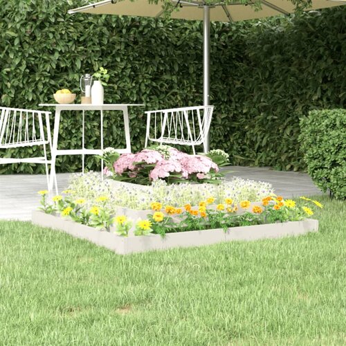 vidaXL Visoka greda bela 110x110x27 cm trdna borovina Cene