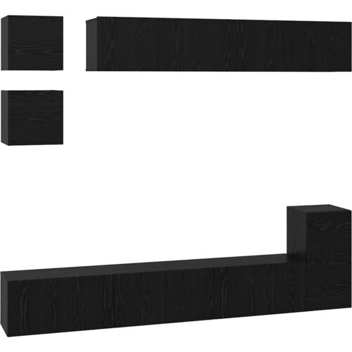 vidaXL Komplet TV omaric 8 pcs Črna Orehovina Konstruiran les, (5000202763) Cene