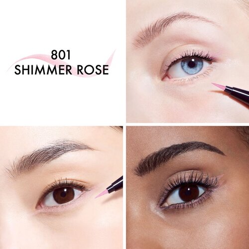 Dior Diorshow Liquid Liner tekući eyelineri u olovci vodootporno nijansa 801 Shimmer Rose 0.55 ml Slike