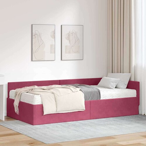  Kotni okvir postelje z matrico Drugo 2 pcs Zelena Žamet, (5000123235) Cene
